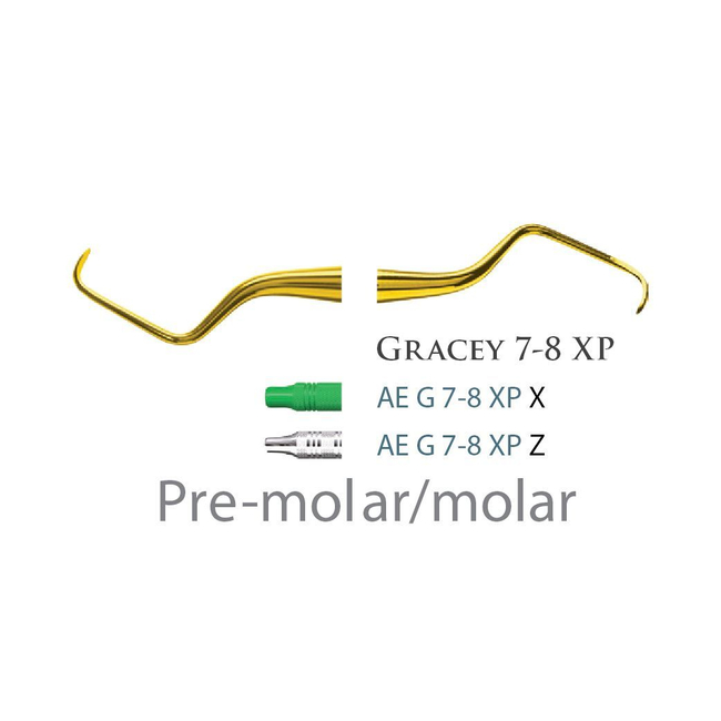 Fogászati műszer Gracey Standard 7-8 Pre-molar/molar, with stainless steel handle 26  fém nyéllel
