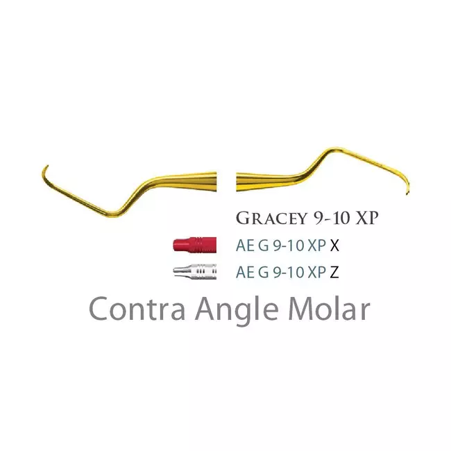 Fogászati műszer Gracey Standard 9-10 Contra Angle molar, with stainless steel handle 26  fém nyéllel