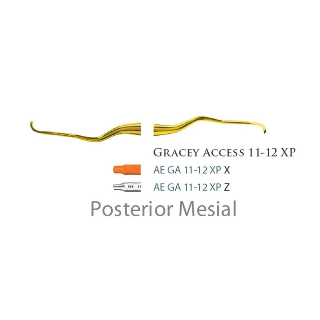 Fogászati műszer XP Gracey +3 Access 11-12 Posterior Mesial, with stainless steel handle 27  fém nyéllel Fogászati műszer XP Gracey +3 Access 11-12 Posterior Mesial, with stainless steel handle 27  fém nyéllel