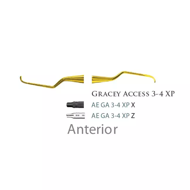 Fogászati műszer XP Gracey +3 Access 3-4 Anterior, with stainless steel handle 39  fém nyéllel
