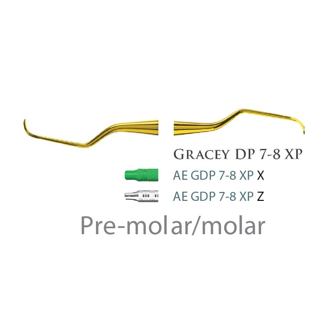 Fogászati műszer XP Gracey +3 Deep Pocket 7-8, with plastic handle 27  plasztik nyéllel