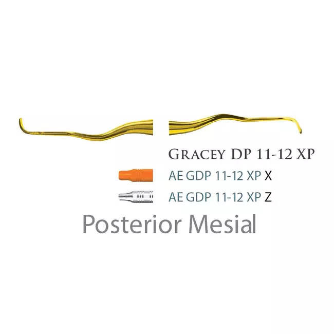Fogászati műszer XP Gracey +3 Deep Pocket 11-12, with stainless steel handle 27  fém nyéllel