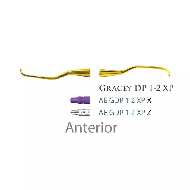 Fogászati műszer XP Gracey +3 Deep Pocket 1-2, with stainless steel handle 27  fém nyéllel