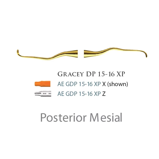 Fogászati műszer XP Gracey +3 Deep Pocket 15-16, with stainless steel handle 27  fém nyéllel