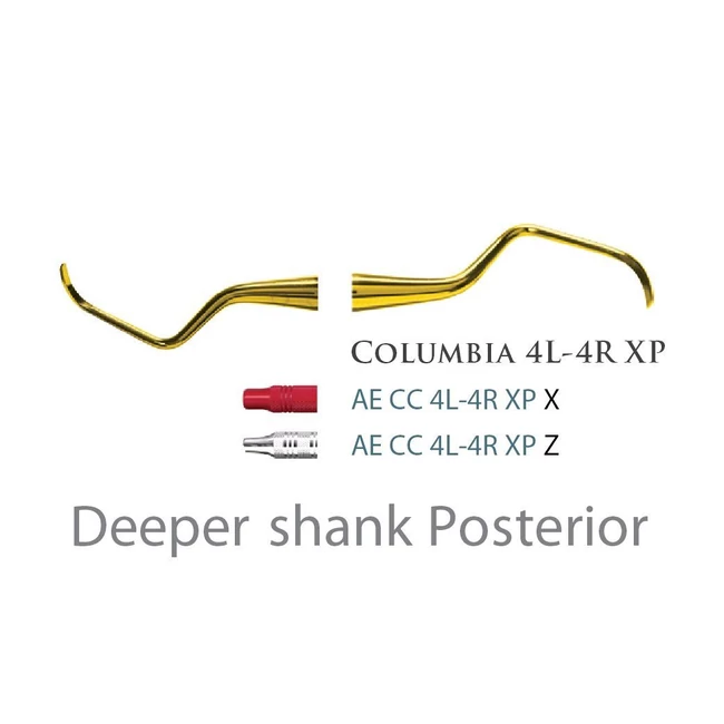 Fogászati műszer XP Universal Curette Columbia 4L-4R Deeper Shank Posterior, acél markolattal