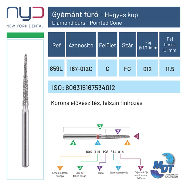 MDT fogászati gyémánt fúrók