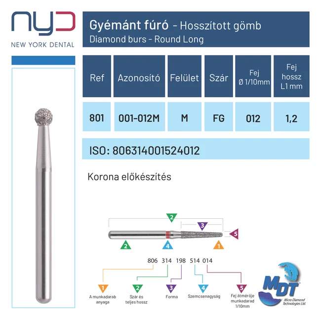 MDT fogászati gyémánt fúrók
