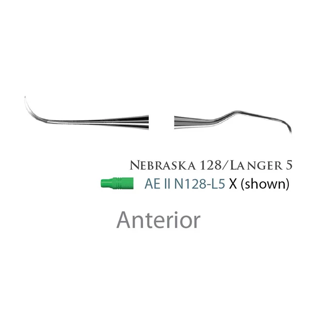Fogászati műszer lant Scaler/Curette N128-L5 Anterior, plasztik nyéllel