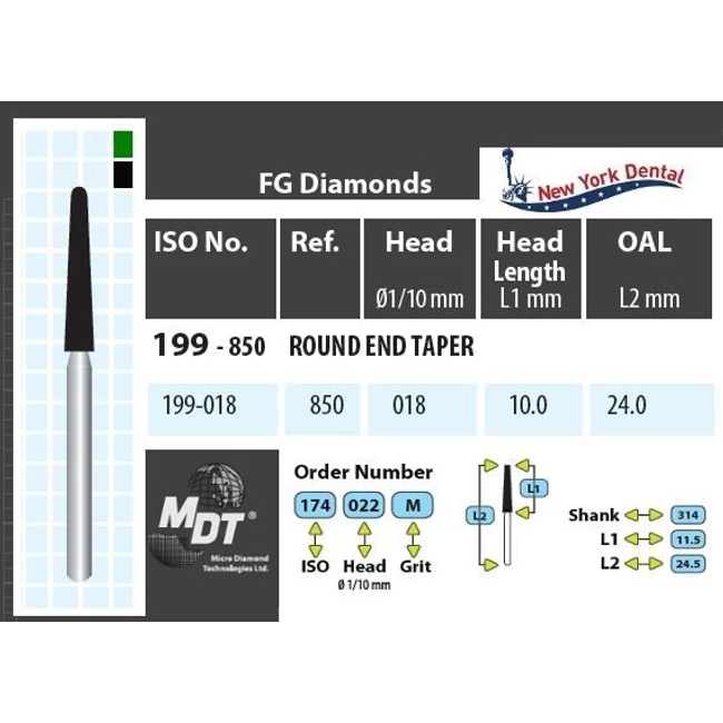 MDT fogászati gyémánt fúrók MDT fogászati gyémánt fúrók
