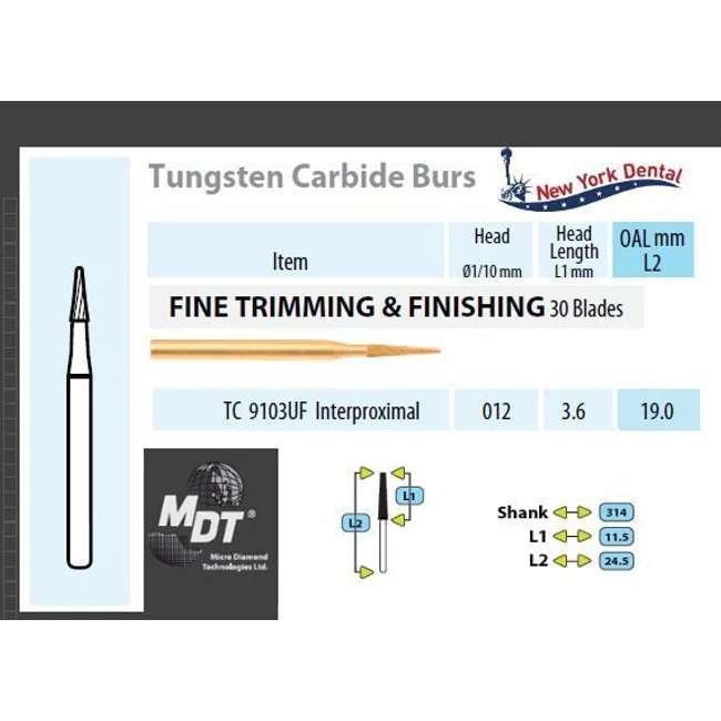 MDT FG Karbidfúró Interproximal TC 9103UF (30 pengés)