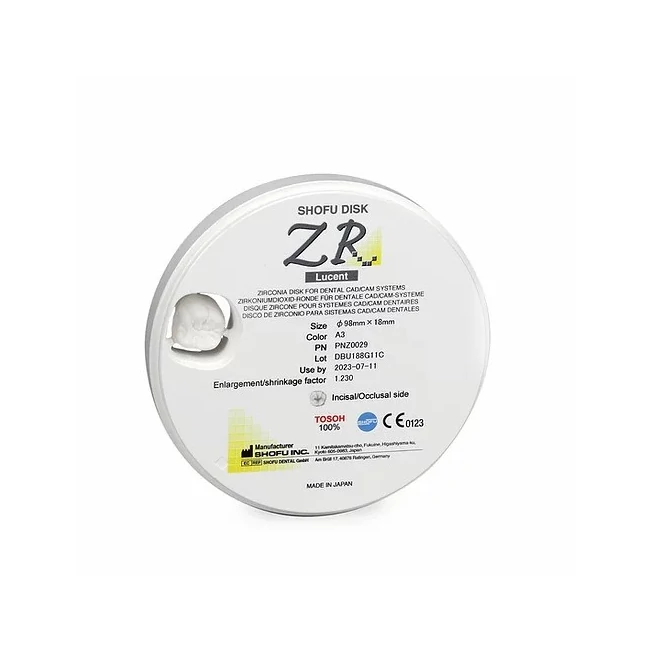 SHOFU Disk ZR Lucent 18mm D2