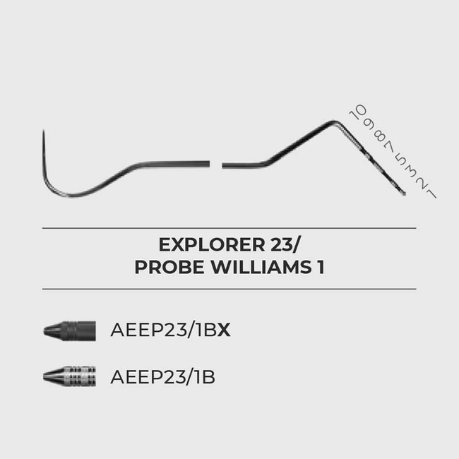 Fogászati műszer Explorer/Probes 23/Williams 1 black marking, plasztik nyéllel