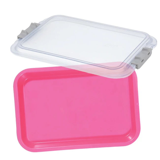 Zirc Mini Tray tálca Neon pink + Átlátszó zárható fedél