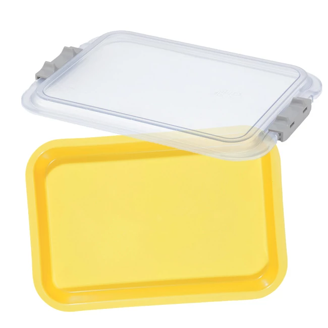 Zirc Mini Tray tálca Neon sárga + Átlátszó zárható fedél