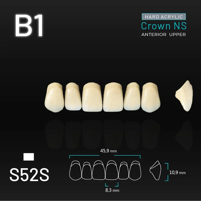 Yamahachi Acryl Crown NS upper anterior B1-S52S