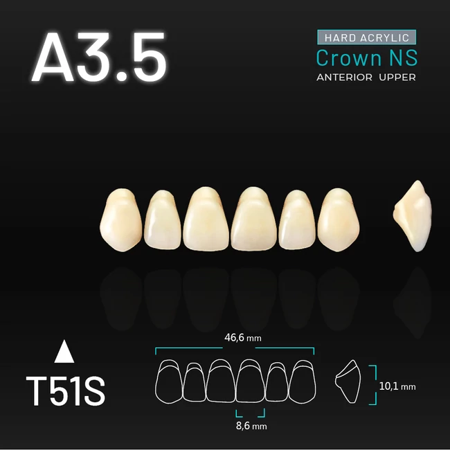 Yamahachi Akril Crown NS felső metsző A3,5-T51S
