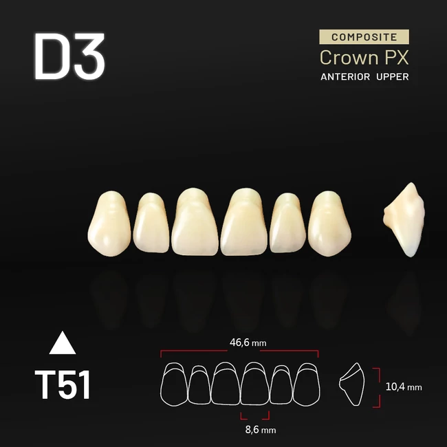 Yamahachi Composit Crown PX upper anterior D3-T51