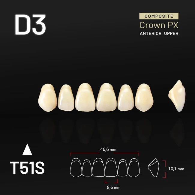 Yamahachi Composit Crown PX upper anterior D3-T51S