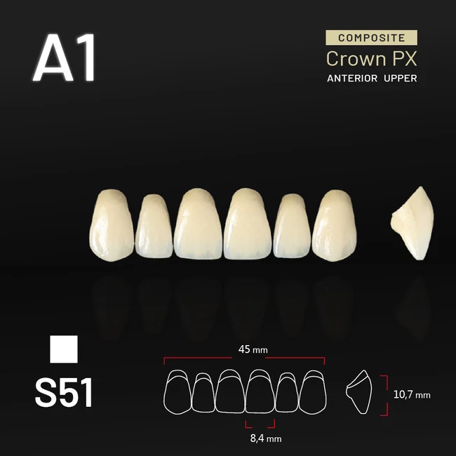 Yamahachi Kompozit Crown PX felső metsző A1-S51