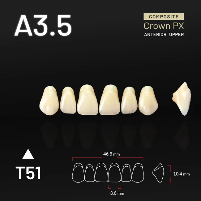 Yamahachi Kompozit Crown PX felső metsző A3,5-T51