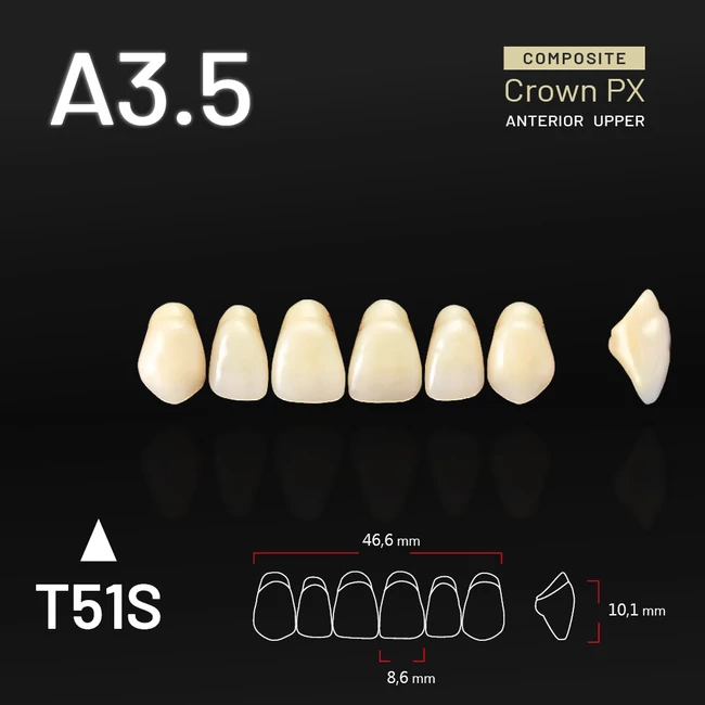 Yamahachi Kompozit Crown PX felső metsző A3,5-T51S