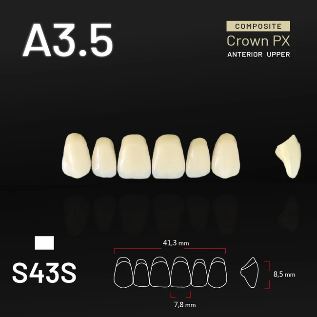 Yamahachi Composit Crown felső metsző A3,5-S43S Yamahachi Composit Crown felső metsző A3,5-S43S