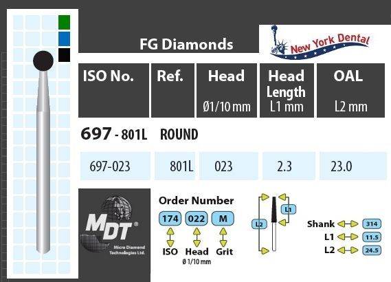 MDT Gyémánt Fúró Gömb hosszú szárral 697-023C