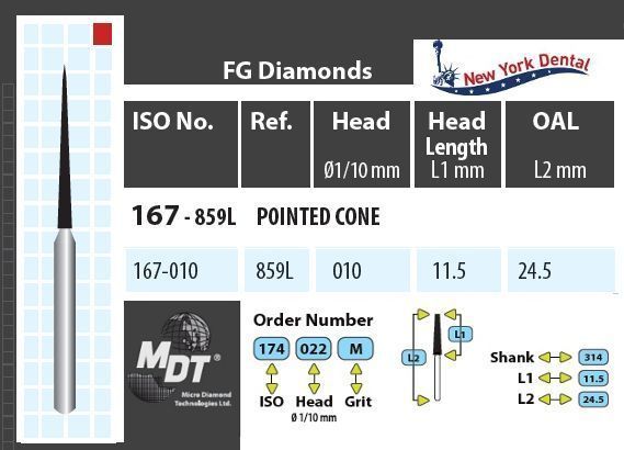 MDT Gyémánt Fúró Fissura 167-010F