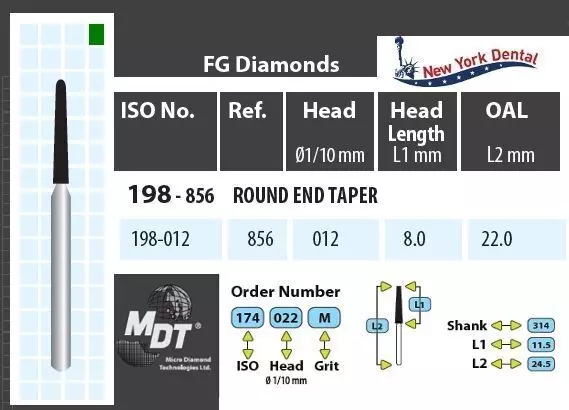 MDT Turbina gyémánt kúp lekerekített véggel 198-012C