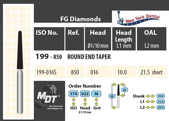MDT Gyémánt Fúró Kúp lekerekített véggel 199-016SF