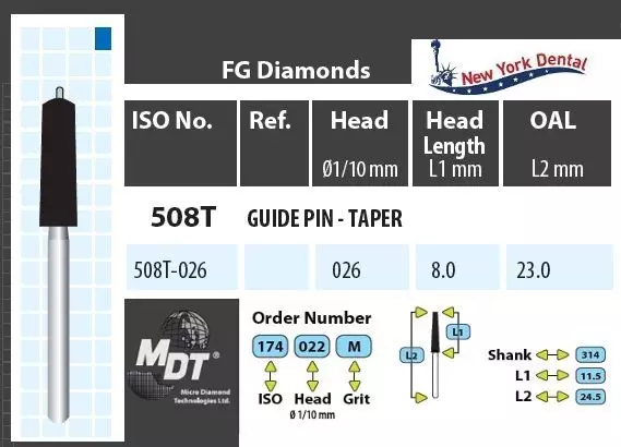 MDT Turbina gyémánt, vezetőtüskés kúp 508T-026M