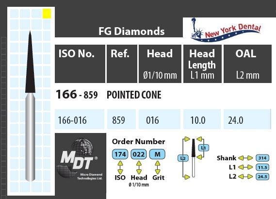 MDT Gyémánt Fúró Fissura 166-016XF