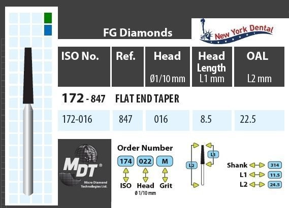 MDT Gyémánt Fúró Kúp csapott véggel 172-016M