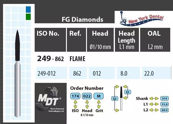 MDT Turbina gyémánt, láng 249-012M