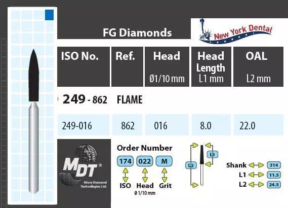 MDT Turbina gyémánt, láng 249-016M