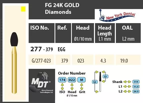 MDT Gold 24K Turbina gyémánt tojás G/277-023XF