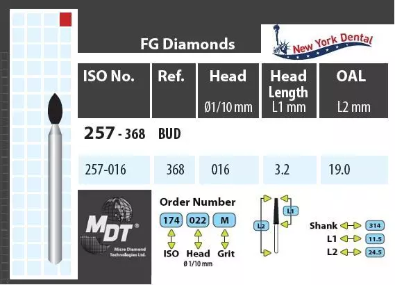 MDT Turbina gyémánt, rügy 257-016F