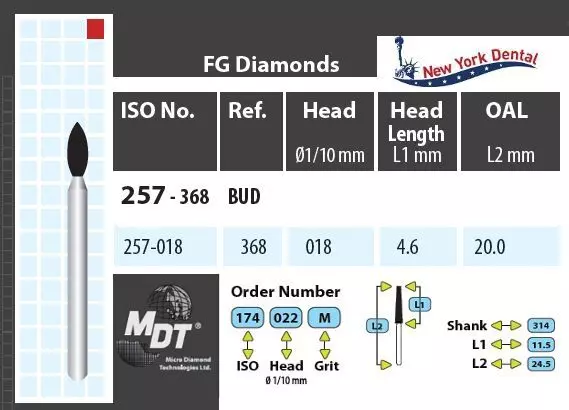MDT Turbina gyémánt, rügy 257-018F