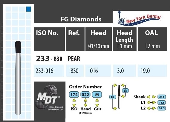 MDT Gyémánt Fúró Körte 233-016M