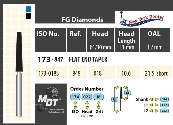 MDT Gyémánt Fúró Kúp csapott véggel 173-018SXC