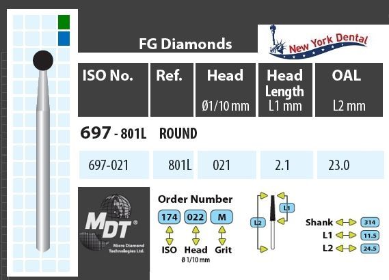 MDT Gyémánt Fúró Gömb hosszú szárral 697-021M