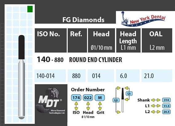 MDT Gyémánt Fúró Henger kerekítet véggel 140-014C