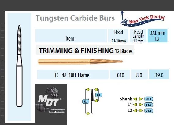 MDT FG Karbidfúró hosszú Láng TC 48L10H (12pengés)