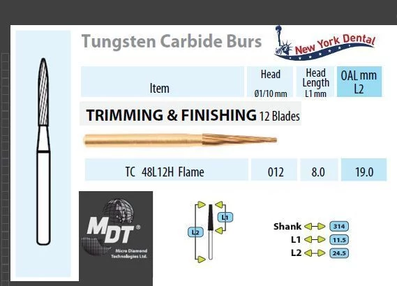 MDT FG Karbidfúró hosszú Láng TC 48L12H (12pengés)