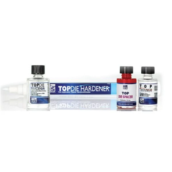 DS Technology Top Kit 1 - Die Hardener Pen / Die Spacer Red / Thinner - fogcsonk lakk készlet