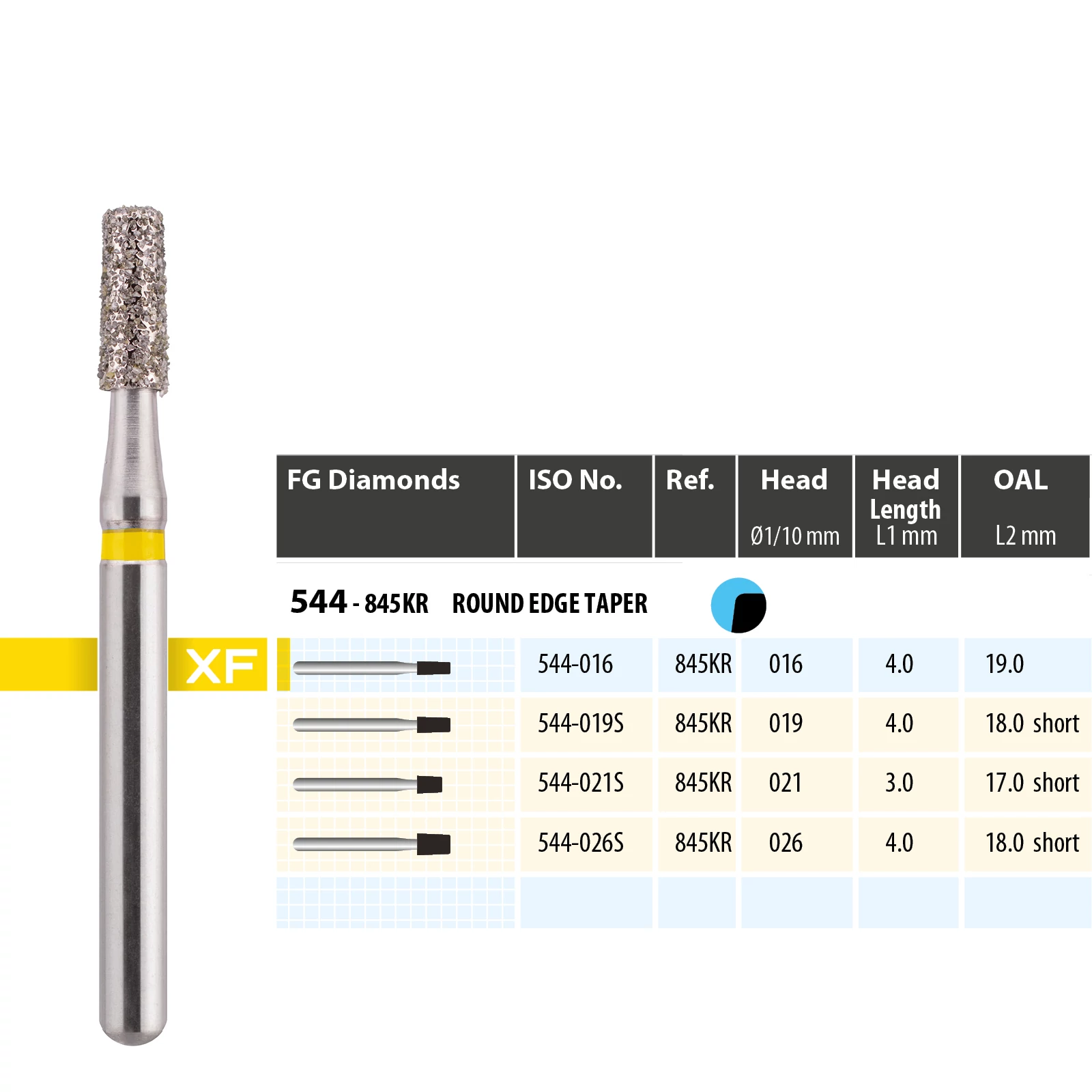 MDT Gyémánt fúró Lekerekített kúp 544-016XF