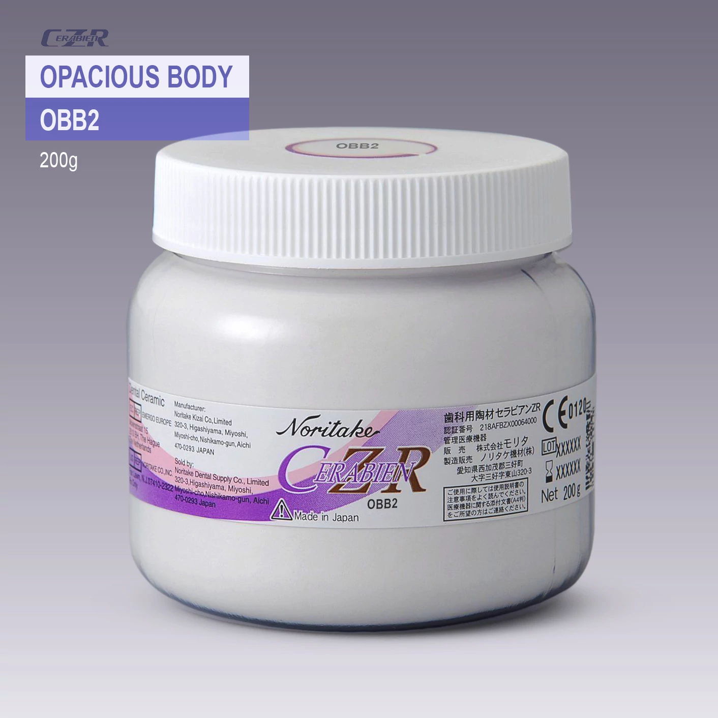 Noritake CZR Opacious Body B2 (200g) - cirkonkerámia opákdentin por