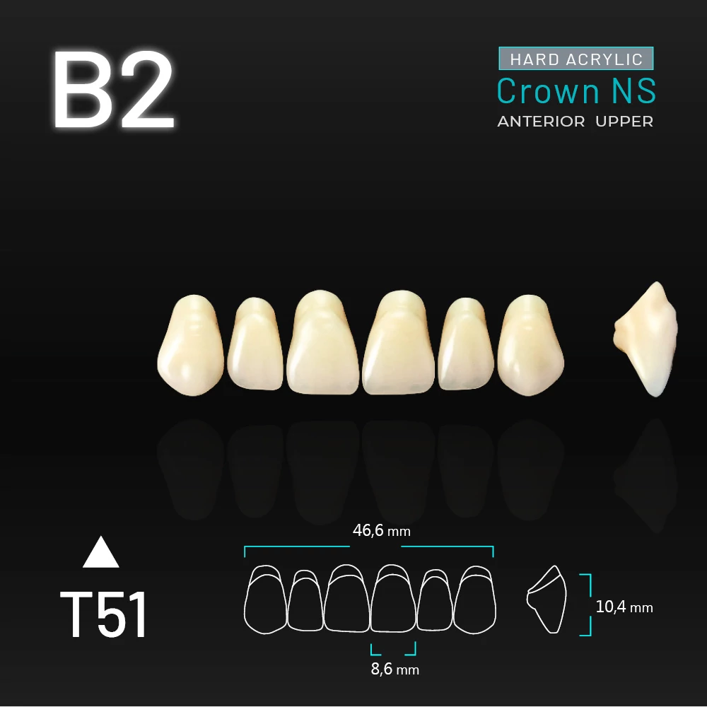 Yamahachi Acryl Crown NS upper anterior B2-T51