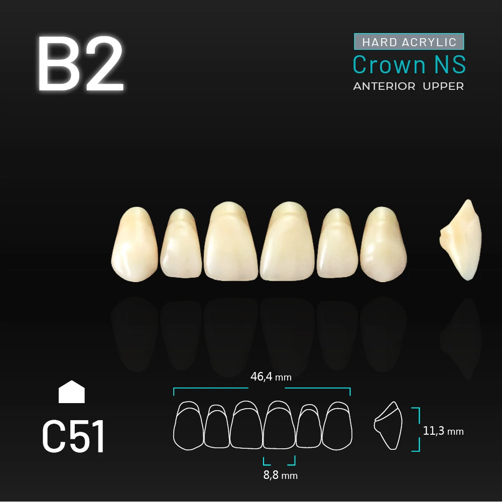 Yamahachi Acryl Crown NS upper anterior B2-C51