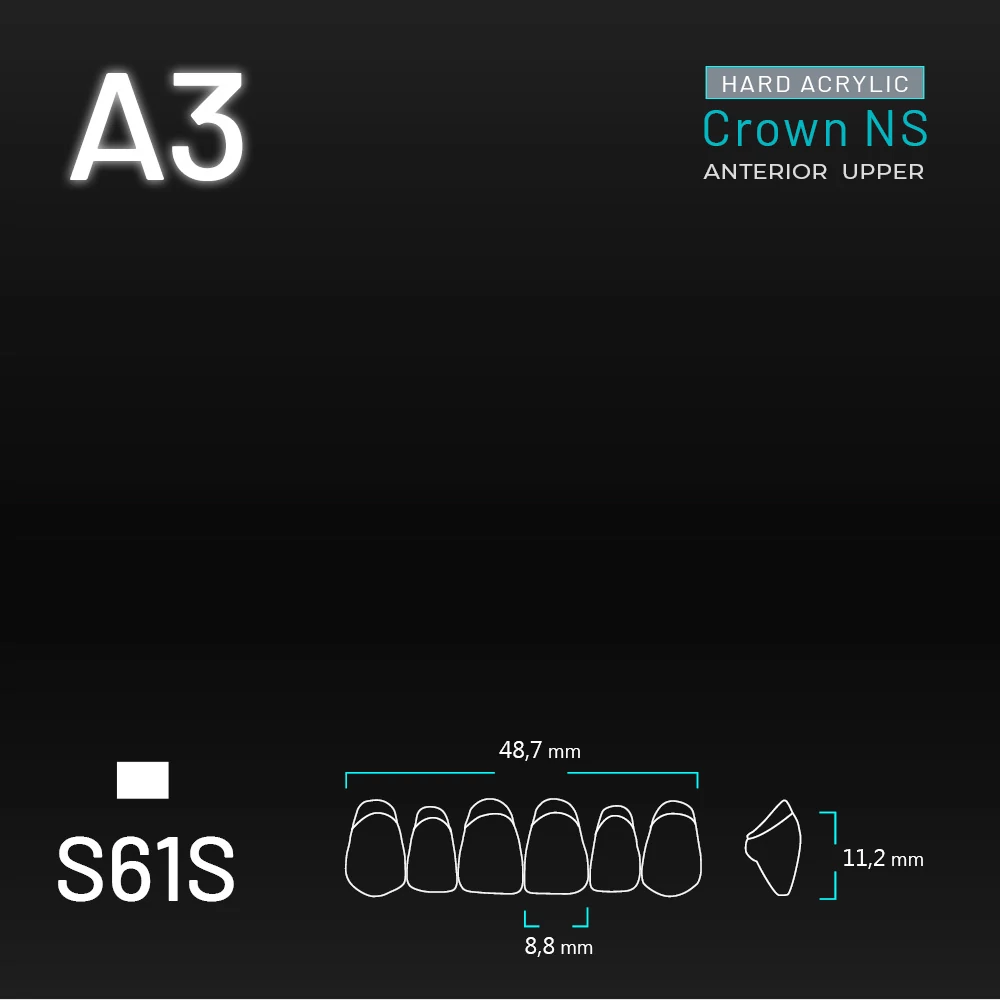Yamahachi Acryl Crown NS upper anterior A3-S61S